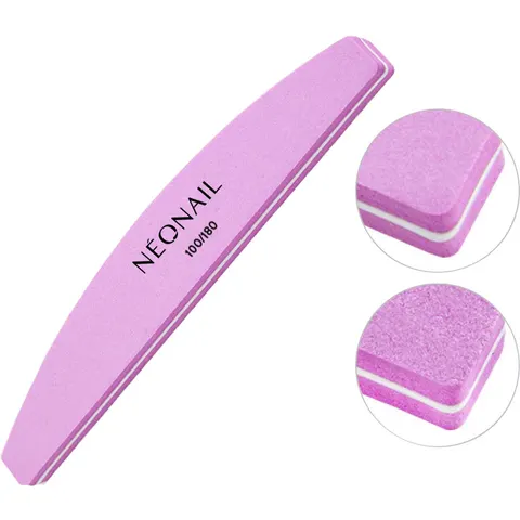 NEONAIL Nail Buffer Curved shine nail buffer type 100/180 Pink 1 pc – image 1
