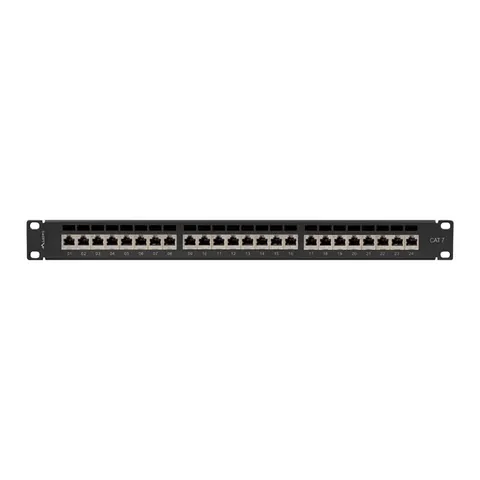 Lanberg Patchpanel 24 port 1U KAT7 Ek. PPS7-1024-B Czarny – zdjęcie 1
