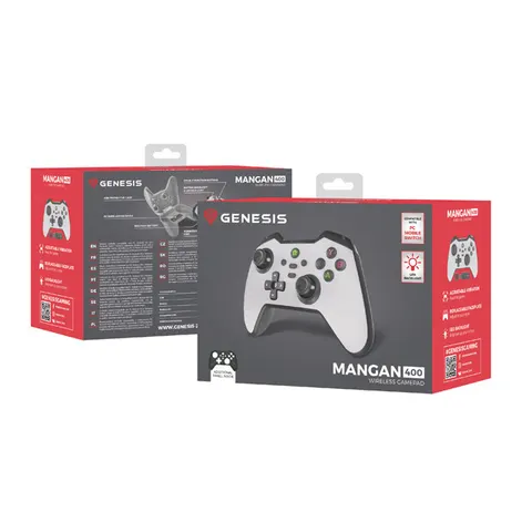 Genesis Mangan 400 Blanco Bluetooth Gamepad Analógico/Digital Android, MAC, Nintendo Switch, PC, iOS – imagen 1