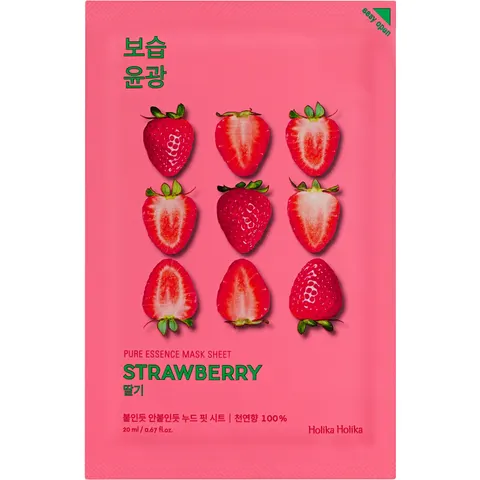 Holika Pure Essence Strawberry Sheet Mask, 23 ml – afbeelding 1