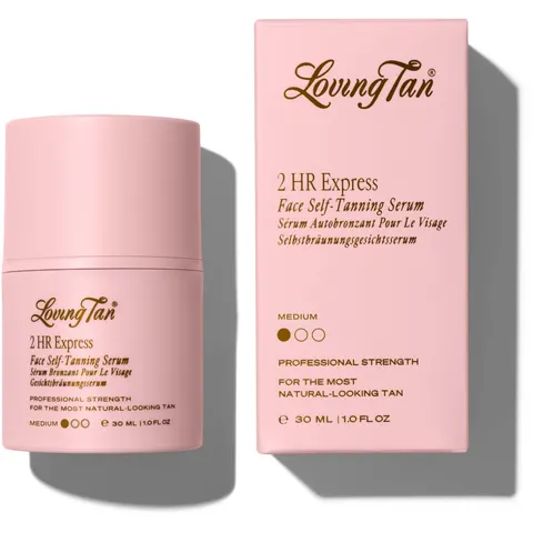 Loving Tan 2 HR Express Face Tanning Serum Medium 30ml – image 1