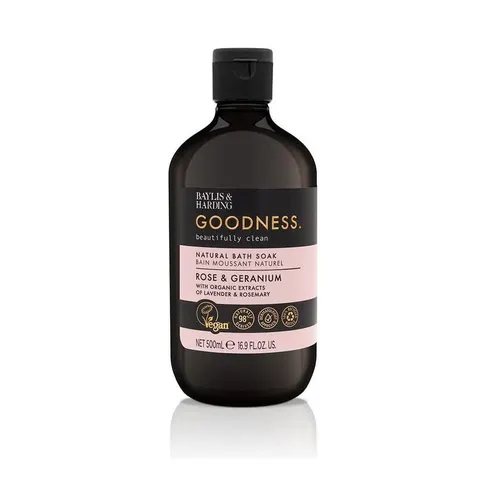 Baylis & Harding Goodness Rose & Geranium Badschuim met Bloemen Geur 500 ml – afbeelding 1