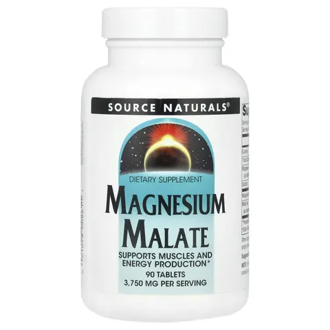 Source Naturals, Magnesium Malate, 1250mg x 90Tabs – image 1