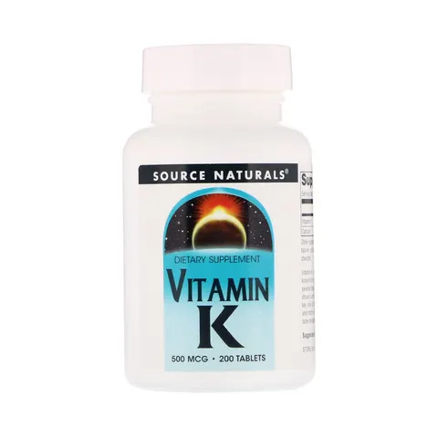 Source Naturals, Vitamin K, 500 mcg, 200 Tablets – image 1
