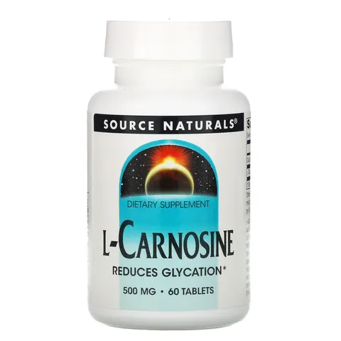 Source Naturals, L-Carnosine, 500 mg, 60 Tablets – image 1