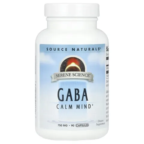 Source Naturals, Serene Science, GABA, 750 mg, 90 Capsules – image 1