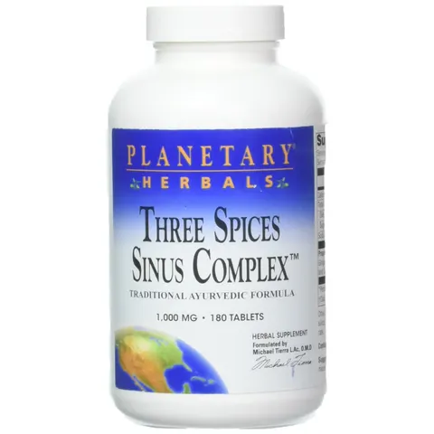 Planetary Herbals, Three Spices Sinus Complex, 180 Tablets – image 1