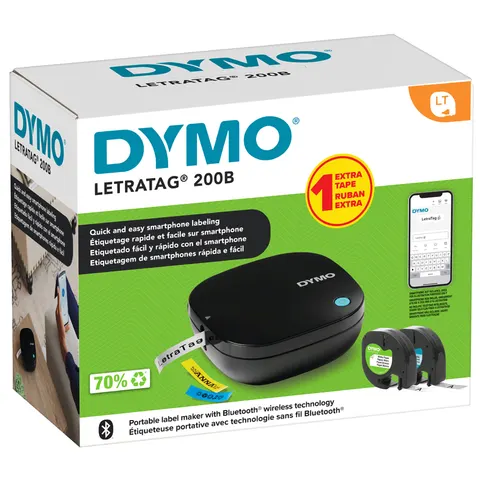 DYMO LetraTag LT-200B Bluetooth schwarz inkl 2 Bänder Gratis – Bild 1