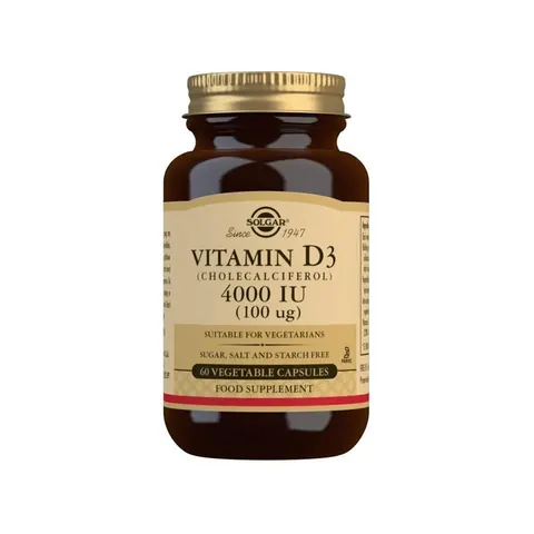 Solgar Vitamina D3 4000UI 60 VCaps – imagen 1