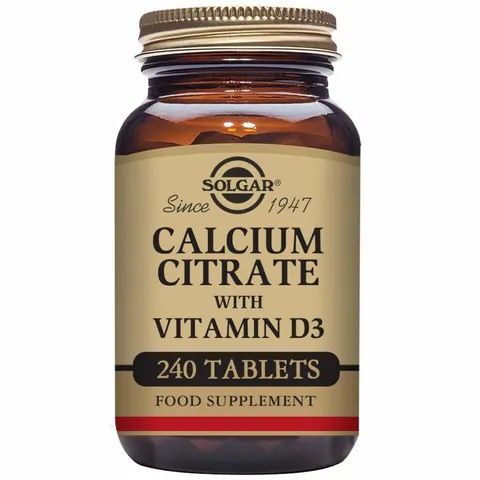 Solgar Calcium Citrate with Vitamin D3 Tablets, 240 – image 1