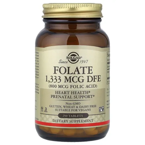 Solgar, Folate, 1,333 mcg DFE, 250 Tablets – image 1