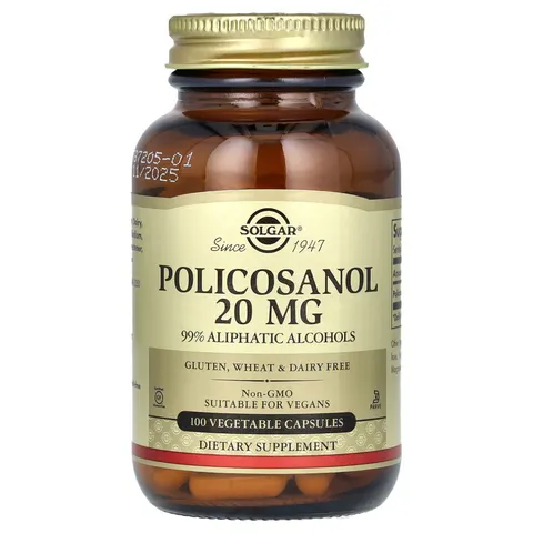 Solgar, Policosanol, 20 mg, 100 Vegetable Capsules – image 1