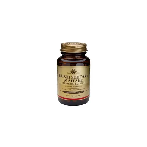 Solgar reishi shiitake maitake 50cap – imagen 1