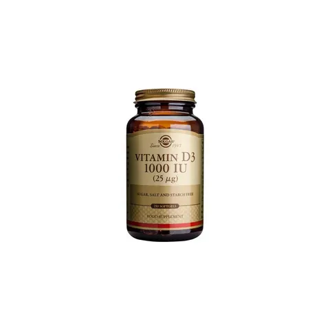Solgar Vitamin D3 1000 IU Softgels, 250 – image 1