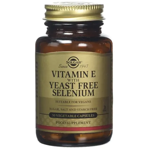 Solgar Vitamin E with Yeast-Free Selenium Vegetable Capsules, 50 – image 1