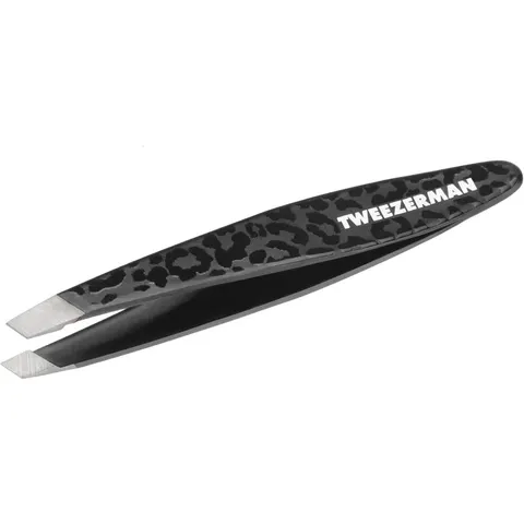 Black Leopard Mini Slant Tweezer – image 1