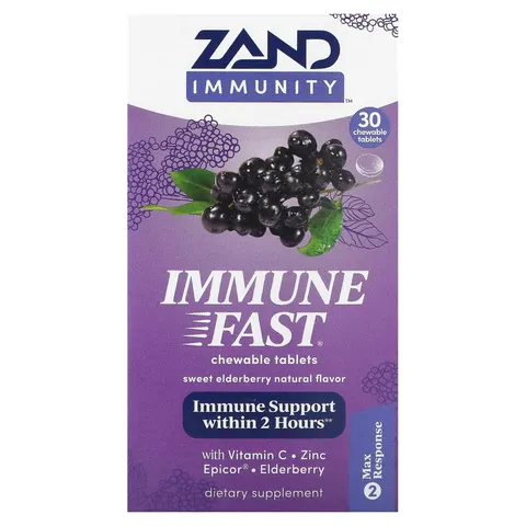 Zand, Immunity, Immune Fast, Sweet Elderberry, 30 Chewable Tablets – image 1