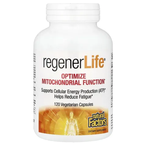 Natural Factors, RegenerLife, Optimize Mitochondrial Function, 120 Vegetarian Capsules – image 1