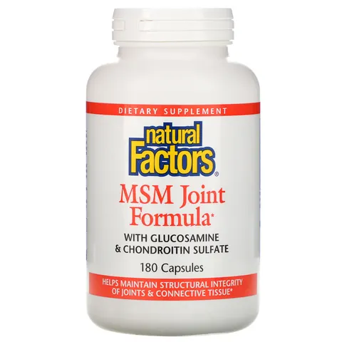 Natural Factors, MSM Joint Formula, 180 Capsules – image 1