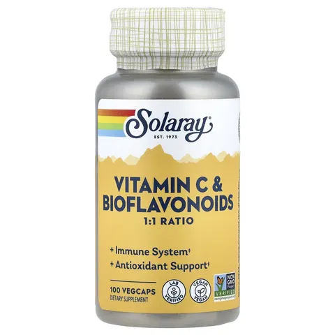 Solaray, Vitamin C & Bioflavonoids, 100 VegCaps – image 1