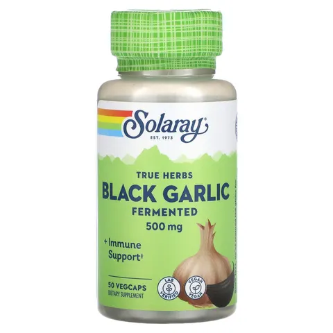 Solaray Fermented Black Garlic 50 Vegetable Capsules – image 1
