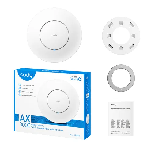 Cudy AP3000 Wi-Fi 6 2.5G Access Point – Weiß – Bild 1