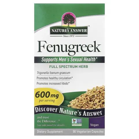 Nature's Answer Fenugreek Seed Vegetarian Capsules – 90 Count – image 1