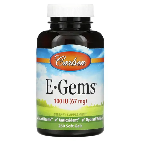 Carlson, E-Gems, 67 mg (100 IU), 250 Softgels – image 1