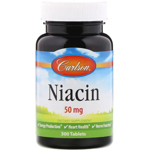Carlson, Niacin, 50 mg, 300 Tablets – image 1