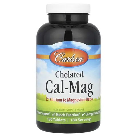 Carlson, Chelated Cal-Mag, 180 Tablets – image 1