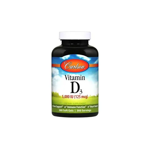 Carlson, Vitamin D3, 125 mcg (5,000 IU), 360 Soft Gels – image 1