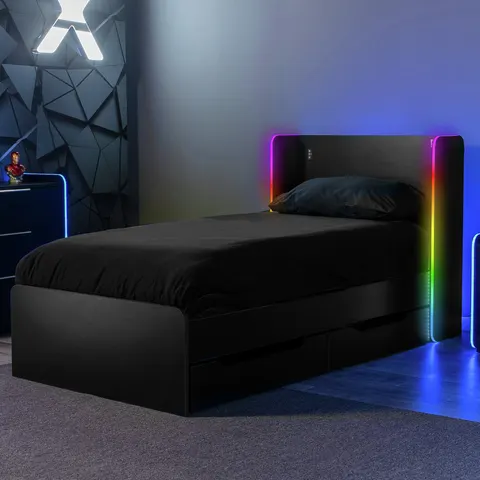X Rocker Electra Single Gaming Storage Bed with LED - Black – image 1