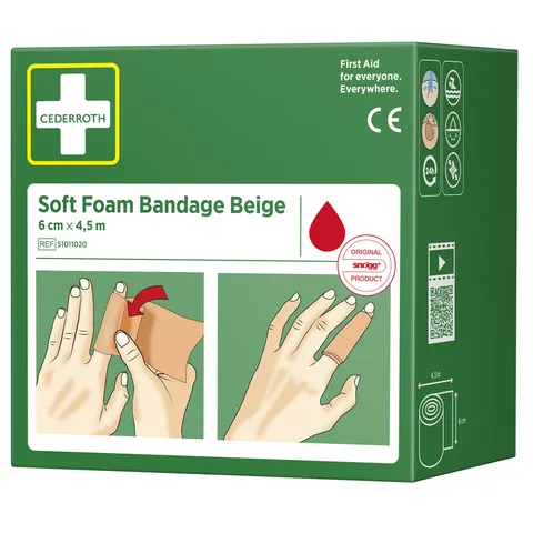 CEDERROTH Schaumbandage 6 cm x 4,5 m, beige – Bild 1