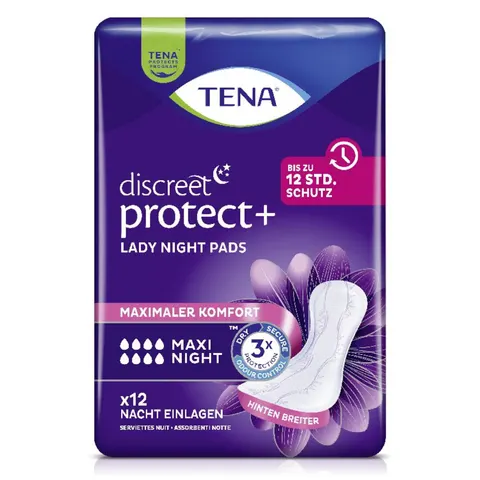 Tena Lady Maxi Night - Highly Absorbent Insert - Odour-Neutralising - For Moderate Bladder Weakness - Pack of 72 – image 1