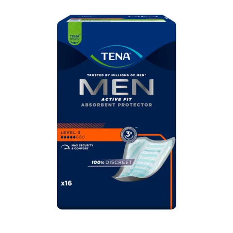 48xTENA Men Level 3 Active Fit Discreet Absorbent Protector 3Packof16 – image 1