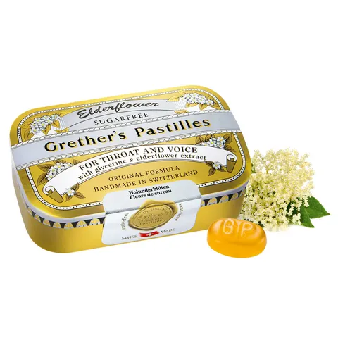 Grethers Elderflower zuckerfrei Pastillen – Bild 1