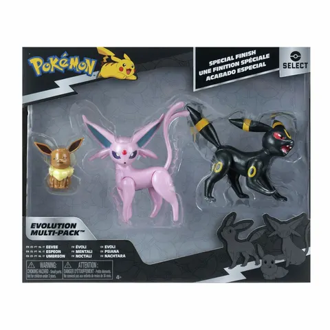 Jazwares Pokémon speelfiguren Evolution Multipack Eevee Umbreon Espeon. – afbeelding 1