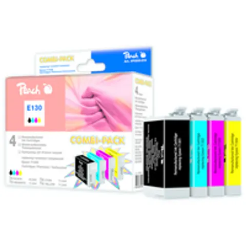 Peach E130 bk, c, m, y Spar Pack Tintenpatronen – Bild 1