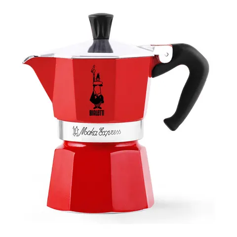 Mokkakanne Bialetti Moka Express Red 3 cups – Bild 1