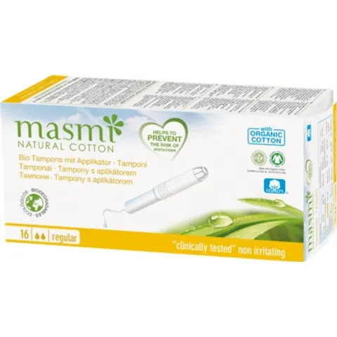 MASMI Tampones Con Aplicador Biodegradable Regular 16 uds – imagen 1