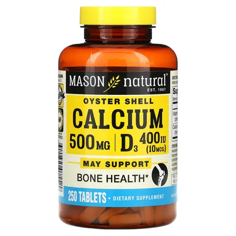 Mason Natural, Oyster Shell Calcium Plus D3, 250 Tablets – image 1