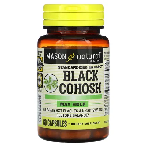 Mason Natural, Black Cohosh, Standardized Extract, 60 Capsules – image 1
