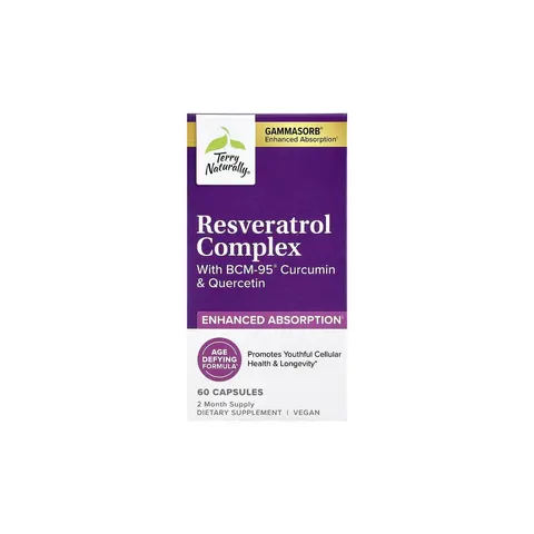 Terry Naturally, Resveratrol Complex with BCM-95® Curcumin & Quercetin, 60 Capsules – image 1