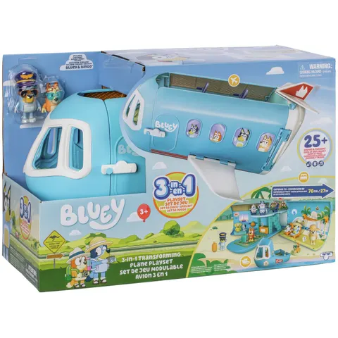 Bluey 3-In-1 Airplane Transforming Playset – image 1
