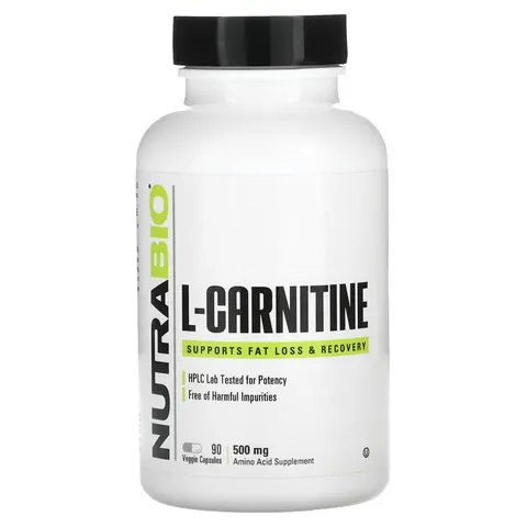 NutraBio, L-Carnitine, 500 mg, 90 Veggie Capsules – image 1