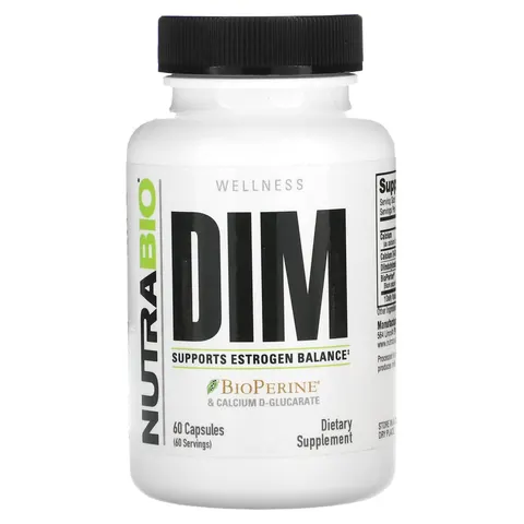 NutraBio, DIM, 60 Capsules – image 1