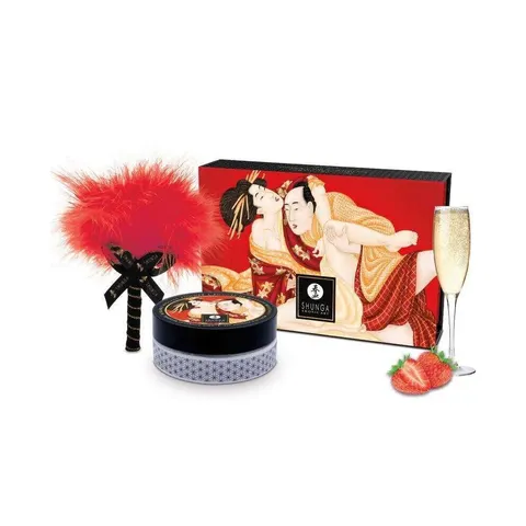 Shunga Erdbeer Essbares Massagepulver-Set 75 g – Bild 1