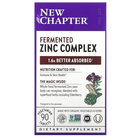 Chapter, Fermented Zinc Complex, 90 Vegetarian Tablets – image 1
