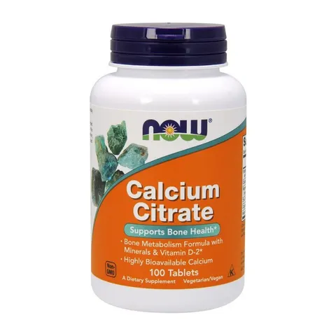 NOW Foods Calcium Citrate 100 Tabletten – Bild 1