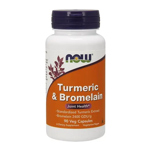 NOW Foods Curcuma e bromelina - 90 vcaps – immagine 1